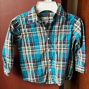 Place Blue and Green Plaid Button-Down Shirt